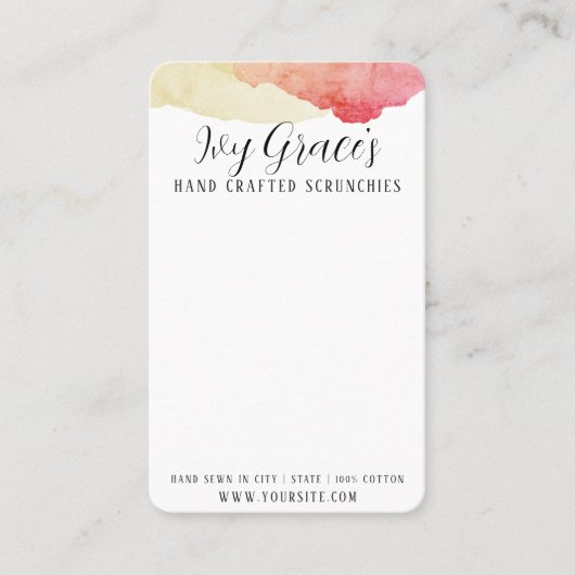 Handgemaakte scrunchiekaart visitekaartje (Voorkant)