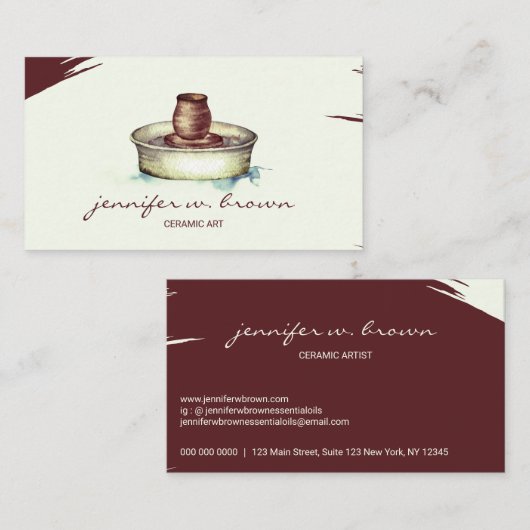 Handgemaakte sculptieartikelen voor keramische kun visitekaartje (Voorkant / Achterkant)