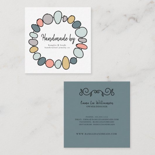 Handgemaakte sieraden armband Modern Visitekaartje (Voorkant / Achterkant)