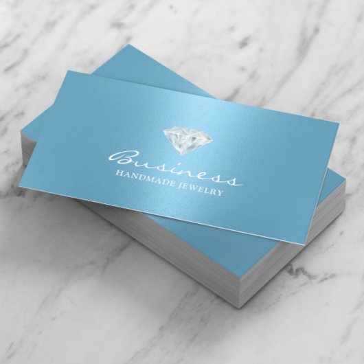 Handgemaakte sieraden Bright Diamond Modern Blauw Visitekaartje