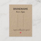 Handgemaakte sieraden Hart Rustieke Hair Clips Hou Visitekaartje (Voorkant)