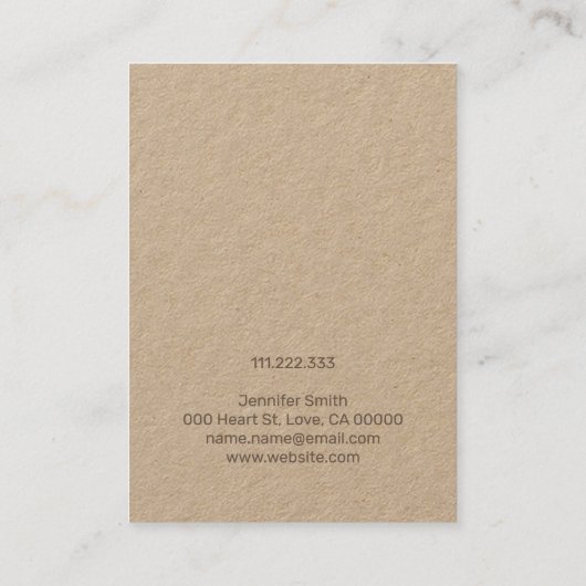 Handgemaakte sieraden Hart Rustieke Hair Clips Hou Visitekaartje (Achterkant)