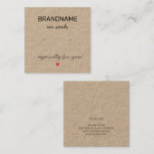 Handgemaakte sieraden Tiny Heart rustieke oorbelle Vierkante Visitekaartje (Voorkant / Achterkant)