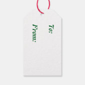 Handgemaakte sneeuwvlok Flurries - Heldergroen & W Cadeaulabel (Achterkant)