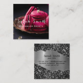 Handgemaakte snoepjes taart chocolade dessert bakk vierkante visitekaartje (Voorkant / Achterkant)