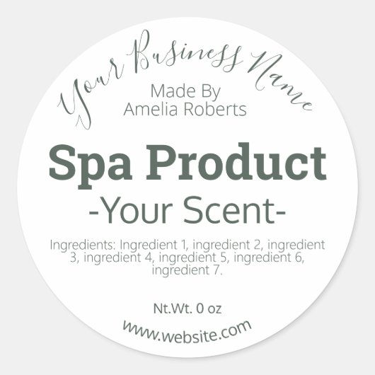 Handgemaakte Spa Product DIY Business Ronde Sticker (Voorkant)