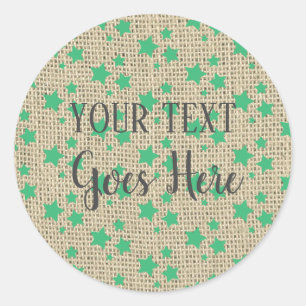 Handgemaakte sterren die groen breken ronde sticker