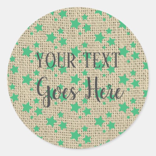 Handgemaakte  sterren die groen breken ronde sticker (Voorkant)