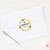Handgemaakte Sticker - Waterverf Zonnebloem (Envelop)