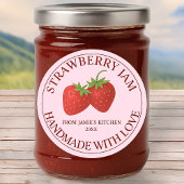Handgemaakte Strawberry Jam Label Sticker