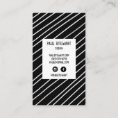 Handgemaakte Stripes minimalistisch koel zwart-wit Kortingskaartje (Achterkant)