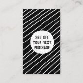 Handgemaakte Stripes minimalistisch koel zwart-wit Kortingskaartje (Voorkant)