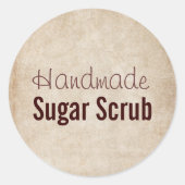 Handgemaakte Sugar Scrub Ronde Sticker (Voorkant)