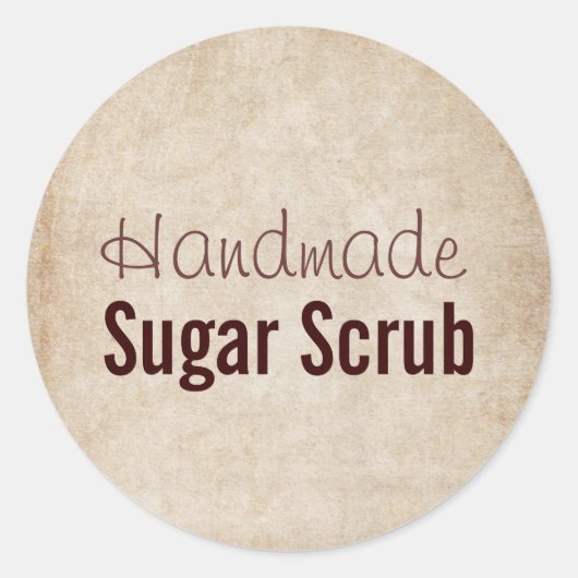 Handgemaakte Sugar Scrub Ronde Sticker (Voorkant)