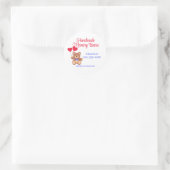 Handgemaakte Teddy Memory Beer Business Ronde Sticker (Tas)