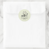 Handgemaakte Textielkunst Kat Breien Grafische Kun Ronde Sticker (Tas)
