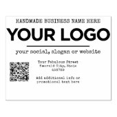 Handgemaakte uw bedrijf Inline Logo aangepaste QR- Rubberstempel (Afrduk)
