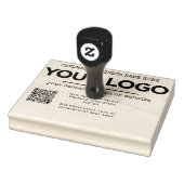 Handgemaakte uw bedrijf Inline Logo aangepaste QR- Rubberstempel (Stempel)