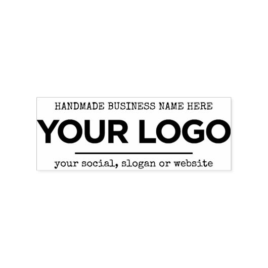 Handgemaakte Uw Bedrijf Inline Logo Custom Rubberstempel (Gestempeld)
