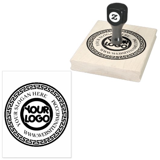 Handgemaakte Uw BedrijfsLogo - de Naam SloganRub v Rubberstempel (Gestempeld)