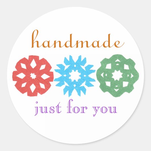 "Handgemaakte" vakantie cadeau label (Voorkant)