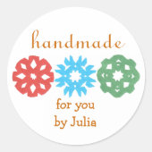 "Handgemaakte" vakantie cadeau label (Voorkant)