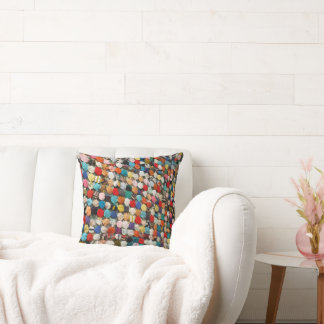 Handgemaakte veelkleurige patchwork, cirkels kusse kussen
