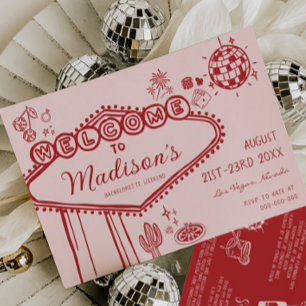 Handgemaakte Vegas Bachelorette Weekend-route Kaart