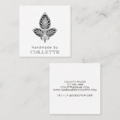 Handgemaakte ventilator Logo Vierkante Visitekaartje (Voorkant / Achterkant)