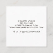 Handgemaakte ventilator Logo Vierkante Visitekaartje (Achterkant)