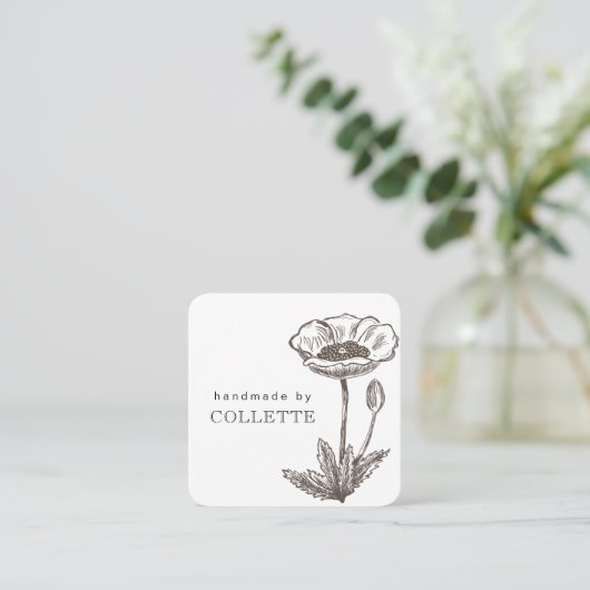 Handgemaakte ventilator Logo Vierkante Visitekaartje (Staand voorkant)