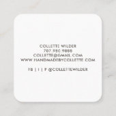 Handgemaakte ventilator Logo Vierkante Visitekaartje (Achterkant)