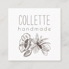 Handgemaakte ventilator Logo Vierkante Visitekaartje