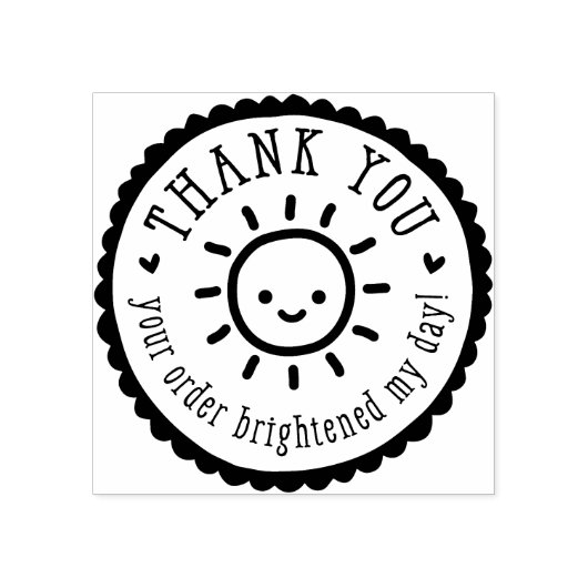 HANDGEMAAKTE VERPAKKING schattige zon dank u Rubberstempel (Afrduk)