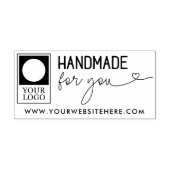 Handgemaakte Voor Jou Logo & Website Rubberstempel (Afrduk)