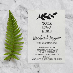 Handgemaakte wasinstructies Sociale media Logo Visitekaartje