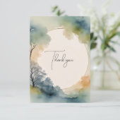 Handgemaakte Waterverf begrafenis bedankkaart (Staand voorkant)