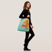 Handgemaakte Waterverf Funny Fox Crossbody Tas (Op model)
