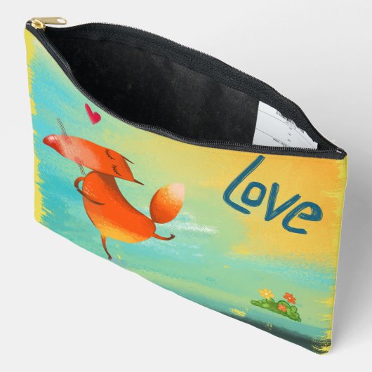 Handgemaakte Waterverf Funny Fox Etui (Open)