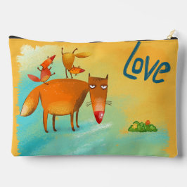 Handgemaakte Waterverf Funny Fox Etui