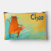 Handgemaakte Waterverf Funny Fox Etui (Achterkant)