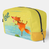 Handgemaakte Waterverf Funny Fox Toilettasje (Rechterhoek)