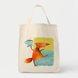 Handgemaakte Waterverf Funny Fox Tote Bag