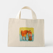 Handgemaakte Waterverf illustratie Funny Fox Mini Tote Bag (Achterkant)