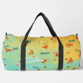 Handgemaakte Waterverf illustratie Funny Fox Plunjezak