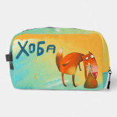 Handgemaakte Waterverf illustratie Funny Fox Toilettasje (Voorkant)