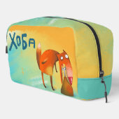 Handgemaakte Waterverf illustratie Funny Fox Toilettasje (Rechterhoek)