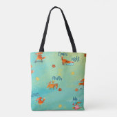 Handgemaakte Waterverf illustratie Funny Fox Tote Bag (Achterkant)