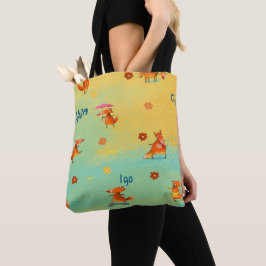 Handgemaakte Waterverf illustratie Funny Fox Tote Bag