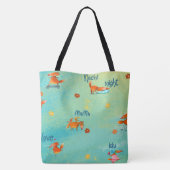 Handgemaakte Waterverf illustratie Funny Fox Tote Bag (Achterkant)
